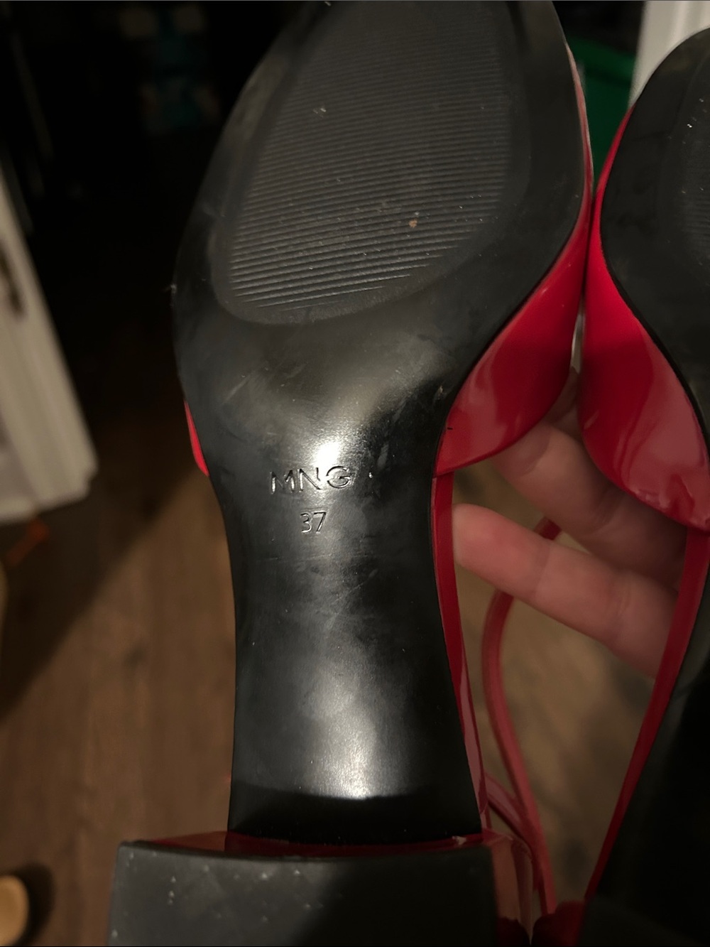 MMG Red Patent Ankle-Strap Women’s Pumps Sz 37 - Picture 7 of 7